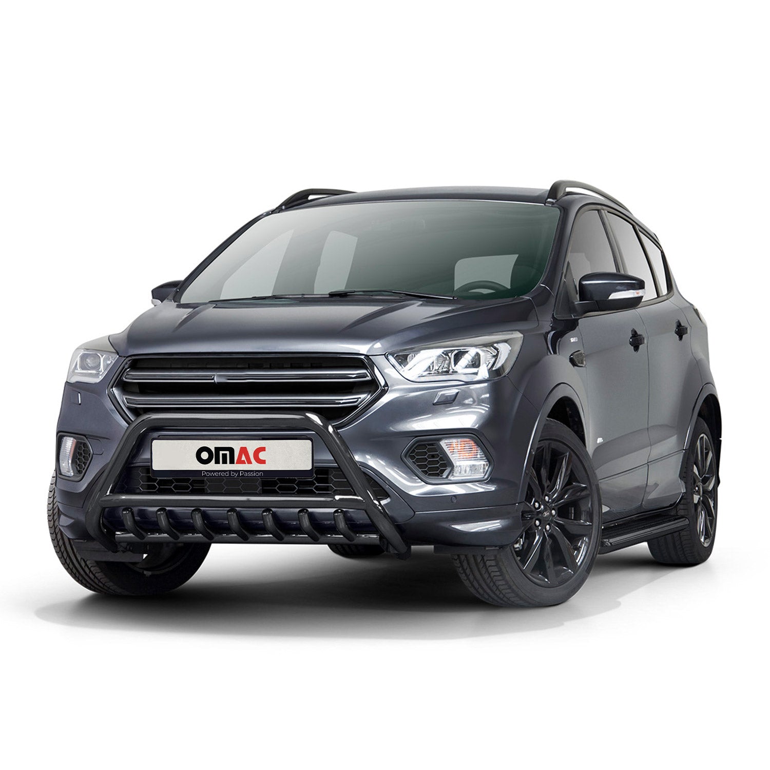 Pare-Buffle Avant Pour Ford Kuga II 2017-2019 Facelift Noir Acier Inoxydable ABE