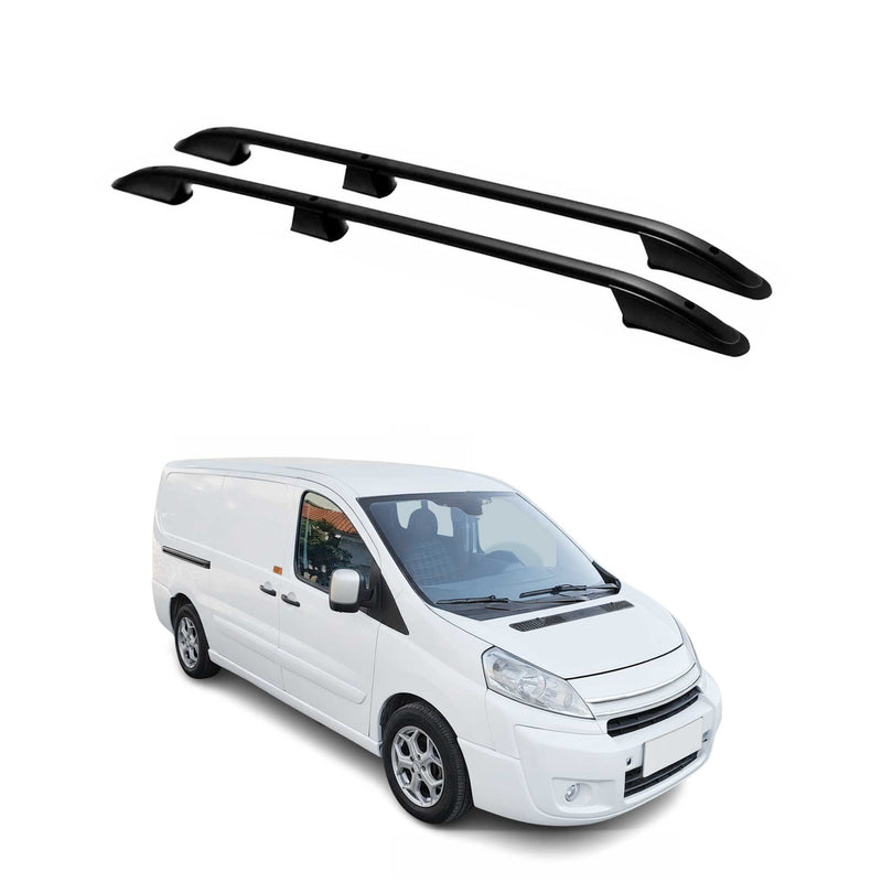 Barres de toit longitudinales pour Citroen Jumpy 2006-2016 L2 Aluminium Noir