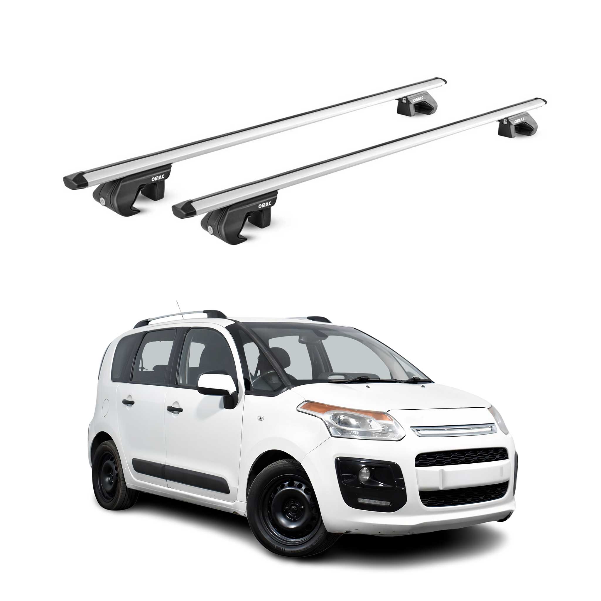 Barres de toit transversales pour Citroen C3 Picasso 2009-2017 Alu Gris 2x ABE