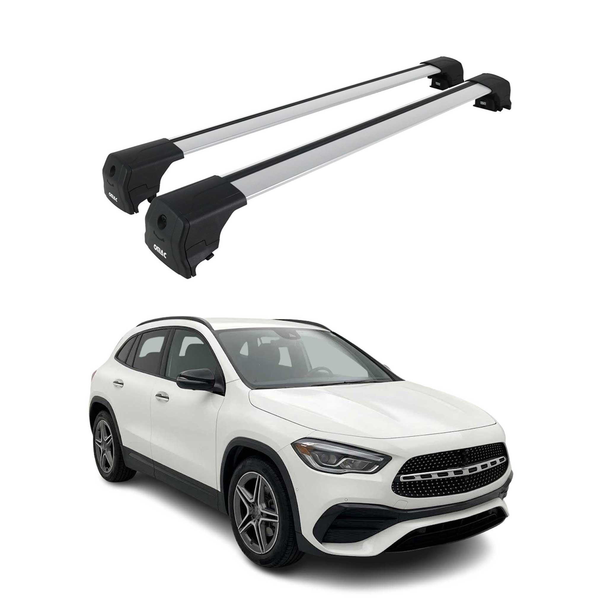 Barres De Toit Transversales pour Mercedes Classe GLA 2020-2026 Alu Gris ABE