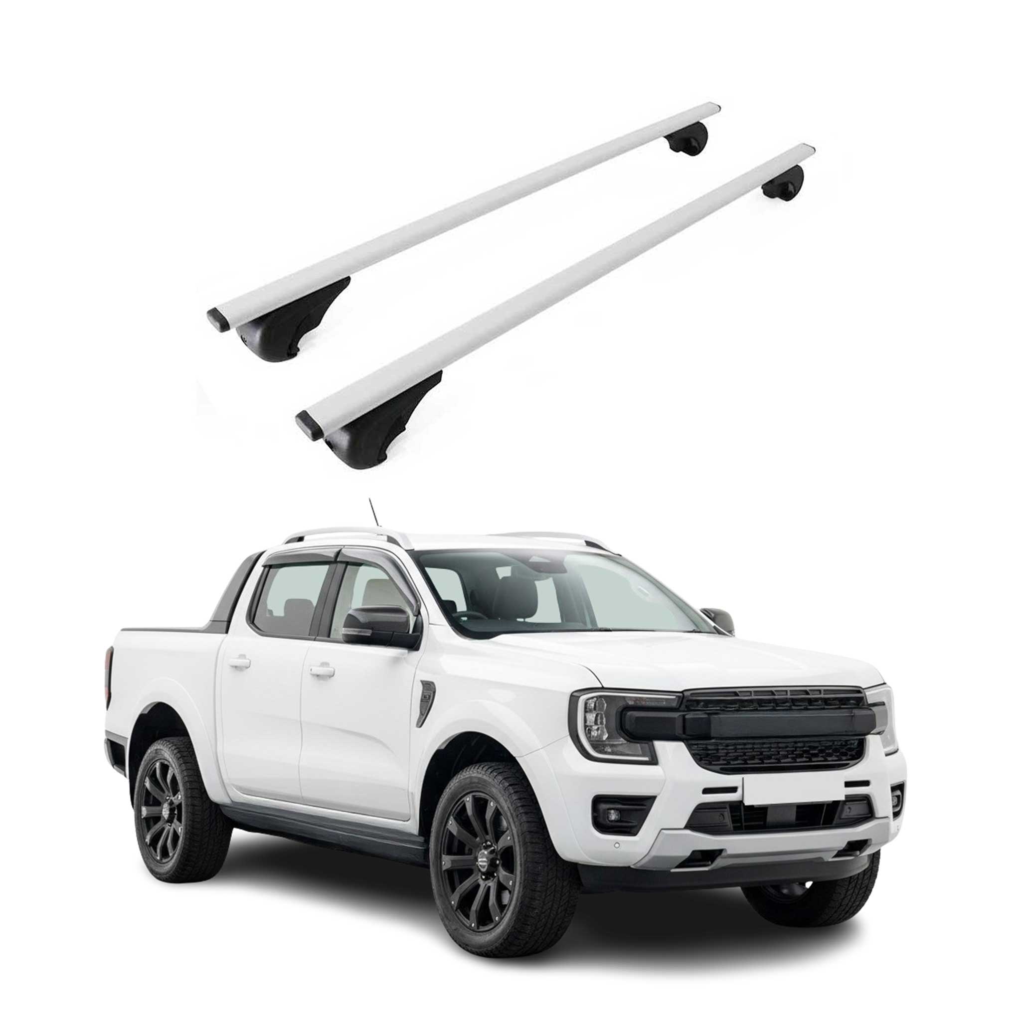Barres de toit Transversales pour Ford Ranger IV 2022-2026 Fer Gris 2Pcs