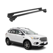 Barres de toit Transversales pour Ford Kuga II 2012-2019 TÜV Aluminium Noir 2Pcs