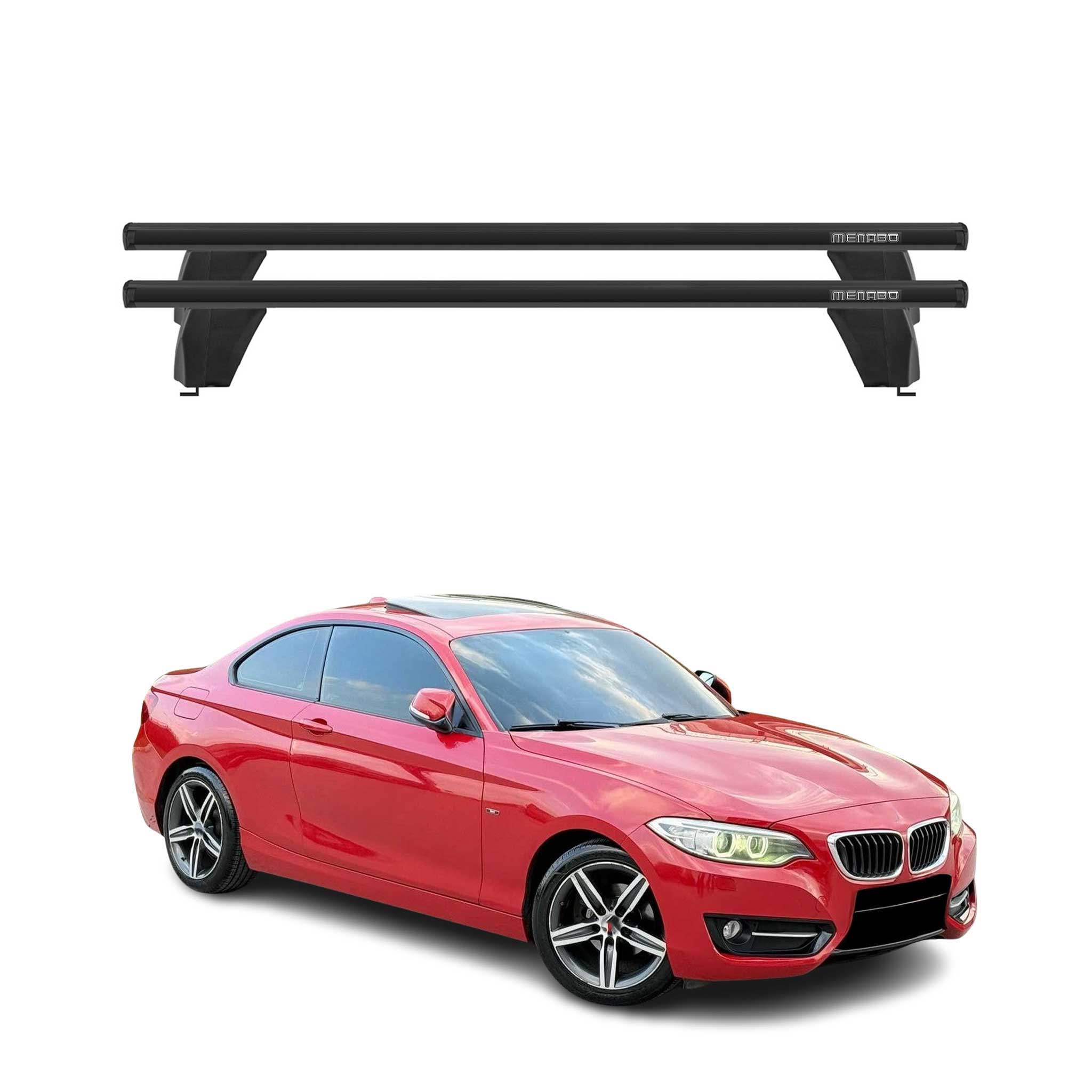 Menabo Barres de transversales pour BMW Série 2 F22 Coupé 2012-2021 Alu Noir 2x