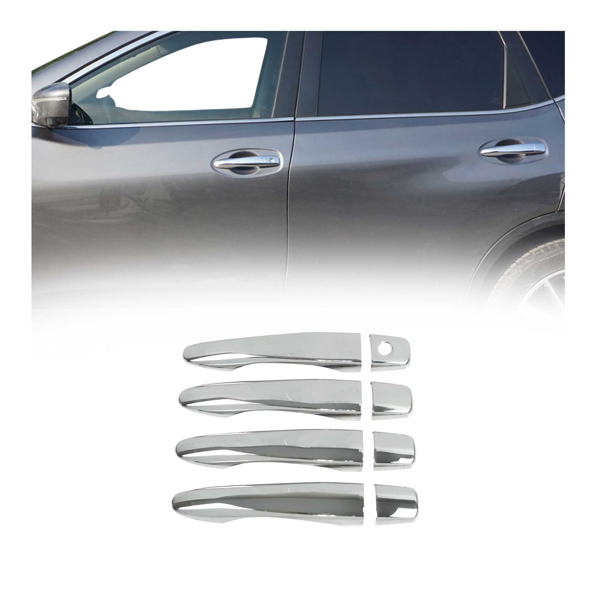 Couverture de poignée de porte pour Nissan Qashqai 2014-2021 en Acier Inox 8Pcs