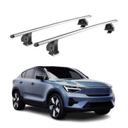 Barres de toit transversales Alu pour Volvo C40 2022-2026 TÜV 75 kg Gris 2Pcs