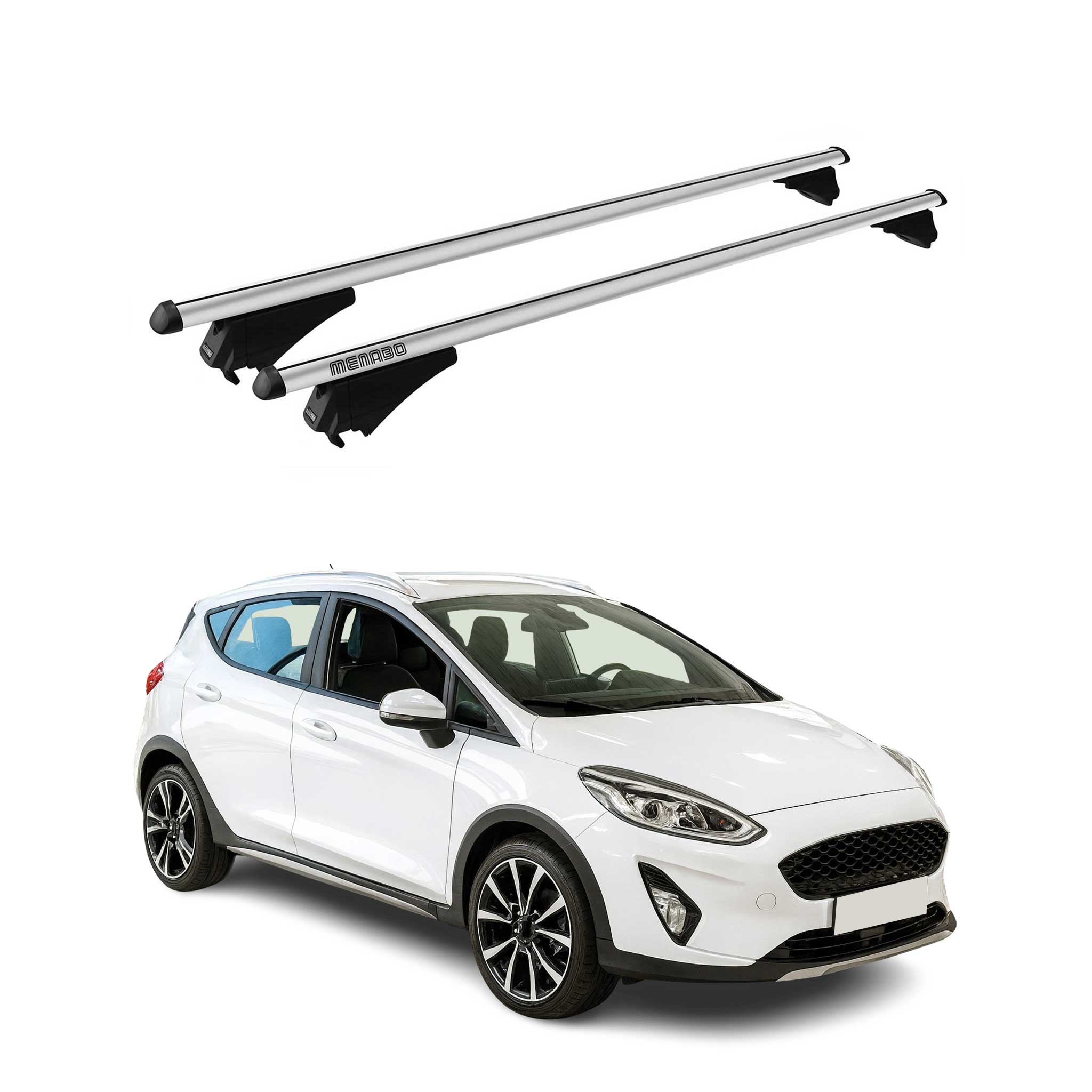 Tiger Barres de toit transversales pour Ford Fiesta Active 2018-2023 Gris