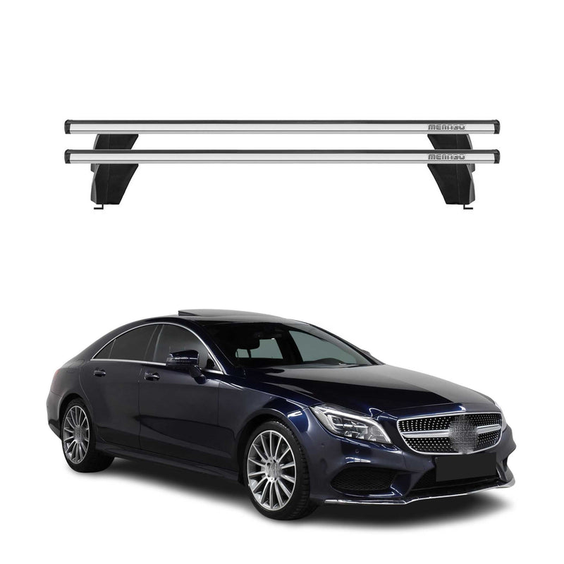 Menabo Barres de toit Transversales pour Mercedes CLS C218 2010-2018 Alu Gris