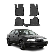 Tapis de sol pour Skoda Octavia 1996-2004 en caoutchouc TPE 3D Noir 4Pcs