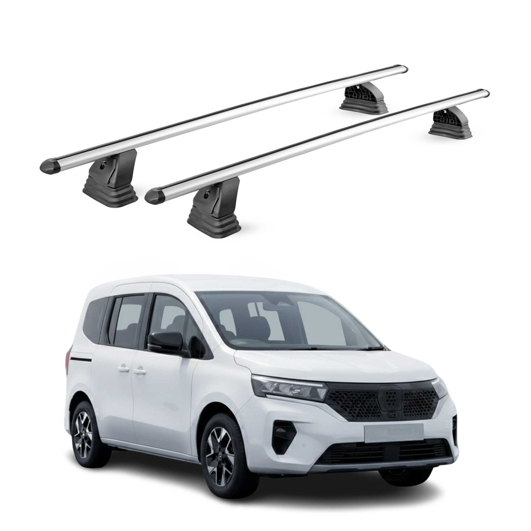 Barres de toit transversales Alu pour Nissan Townstar 2021-2026 TÜV Gris 2Pcs