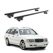 Barres de toit transversales pour Mercedes Classe C S202 1993-2000 Alu Noir ABE