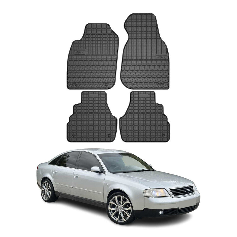 OMAC Tapis de sol pour Audi A6 C5 Berline Break 1997-2004 Noir en caoutchouc