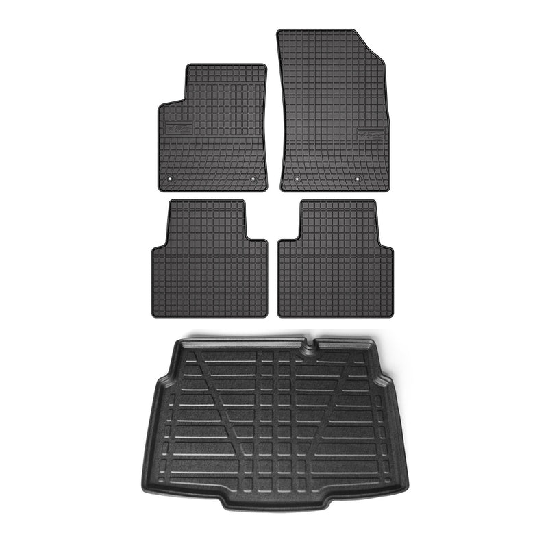 Kit Tapis De Sol Et Coffre Pour Opel Crossland 2017-2024 TPE Noir