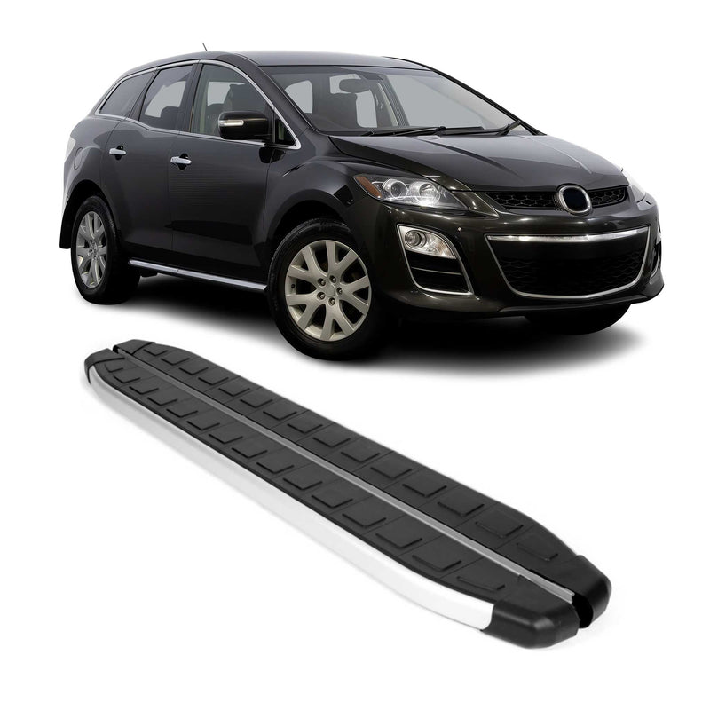 Marchepieds Latéraux pédale pour Mazda CX-7 2006-2012 Aluminium Noir Gris 2Pcs
