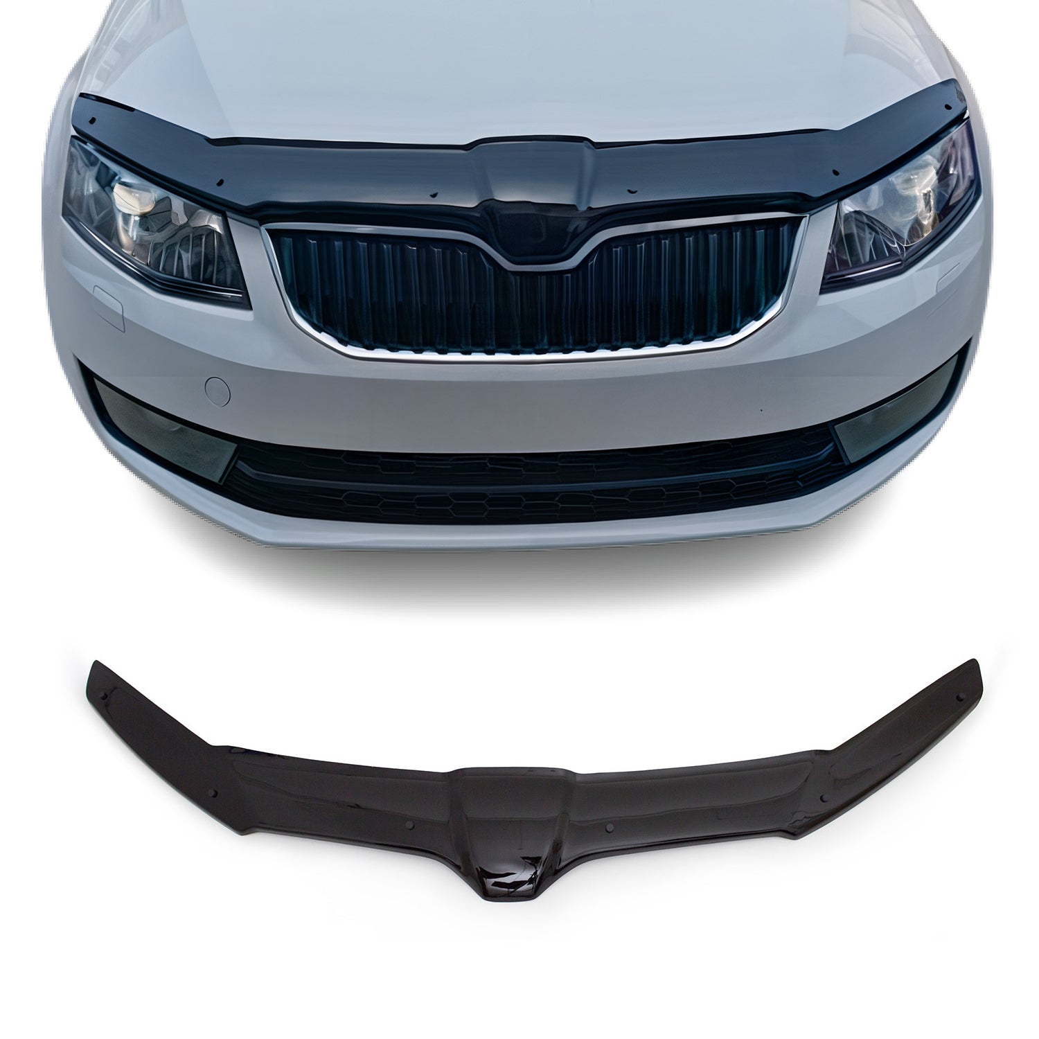 Deflecteurs d'air capot de voiture pour Skoda Octavia 2013-2019 Acrylique Noir