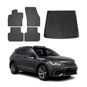 Kit Tapis de sol et coffre pour VW Tiguan mk2 2016-2024 Noir TPE