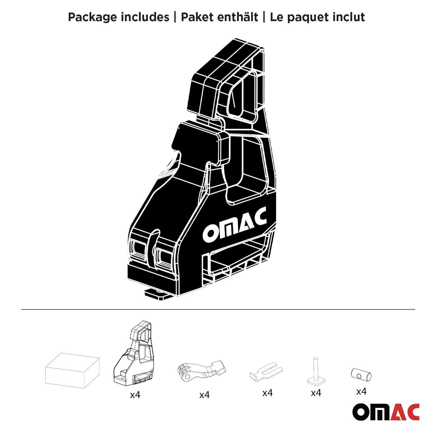 Butée Cale de chargement réglable a Verrouillage Facile pour porte-bagages 4Pcs