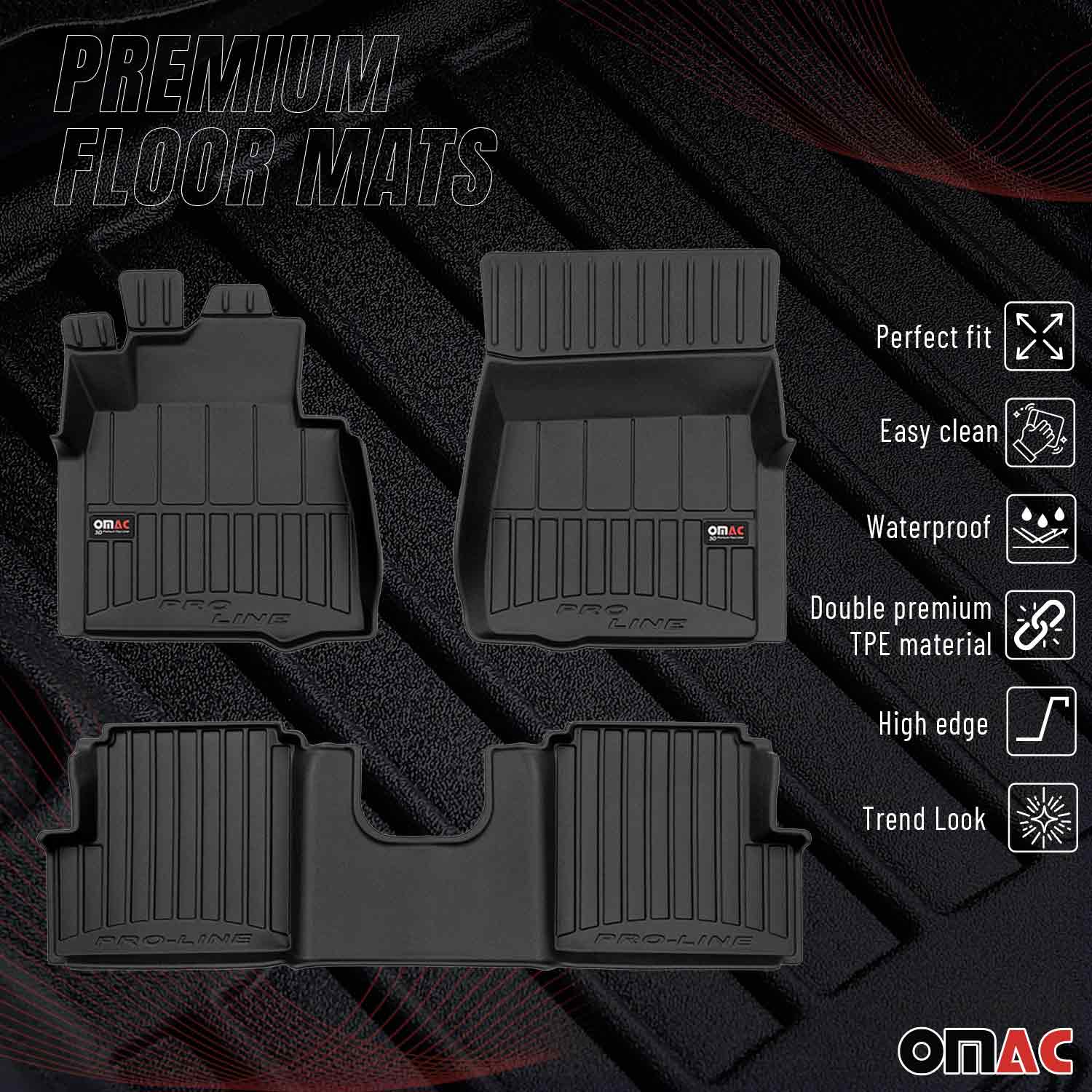 OMAC Tapis de sol en caoutchouc pour Mercedes Classe G 1990-2018 Noir Premium
