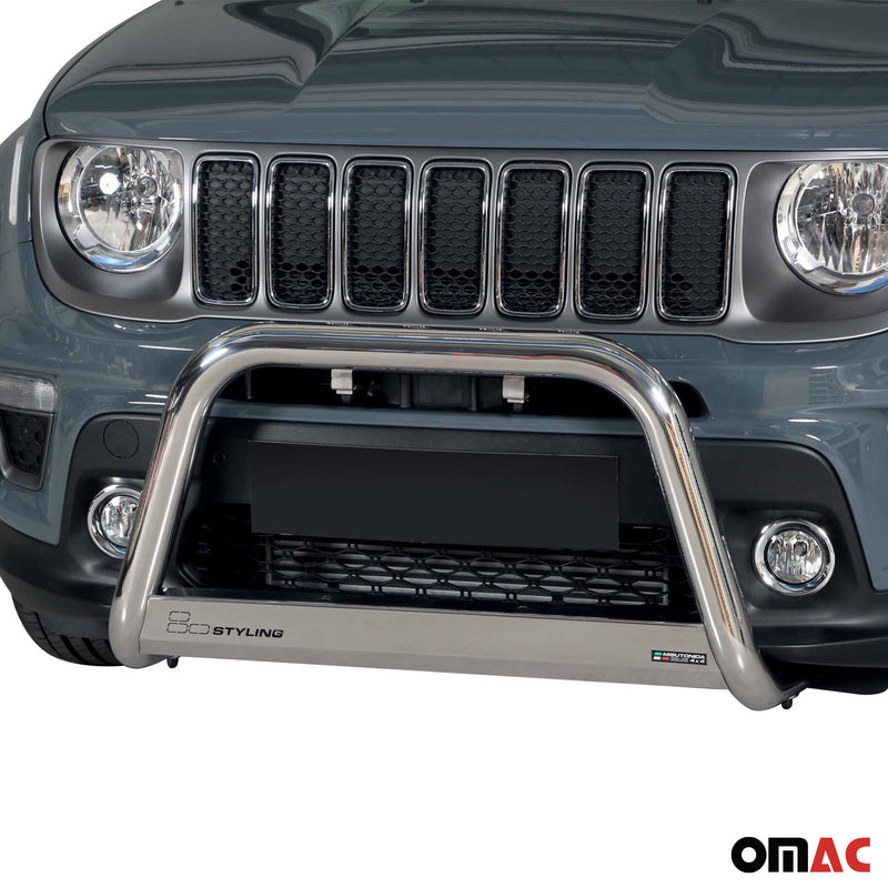 Pare-buffle Avant pour Jeep Renegade 2018-2022 63 mm en Acier Gris