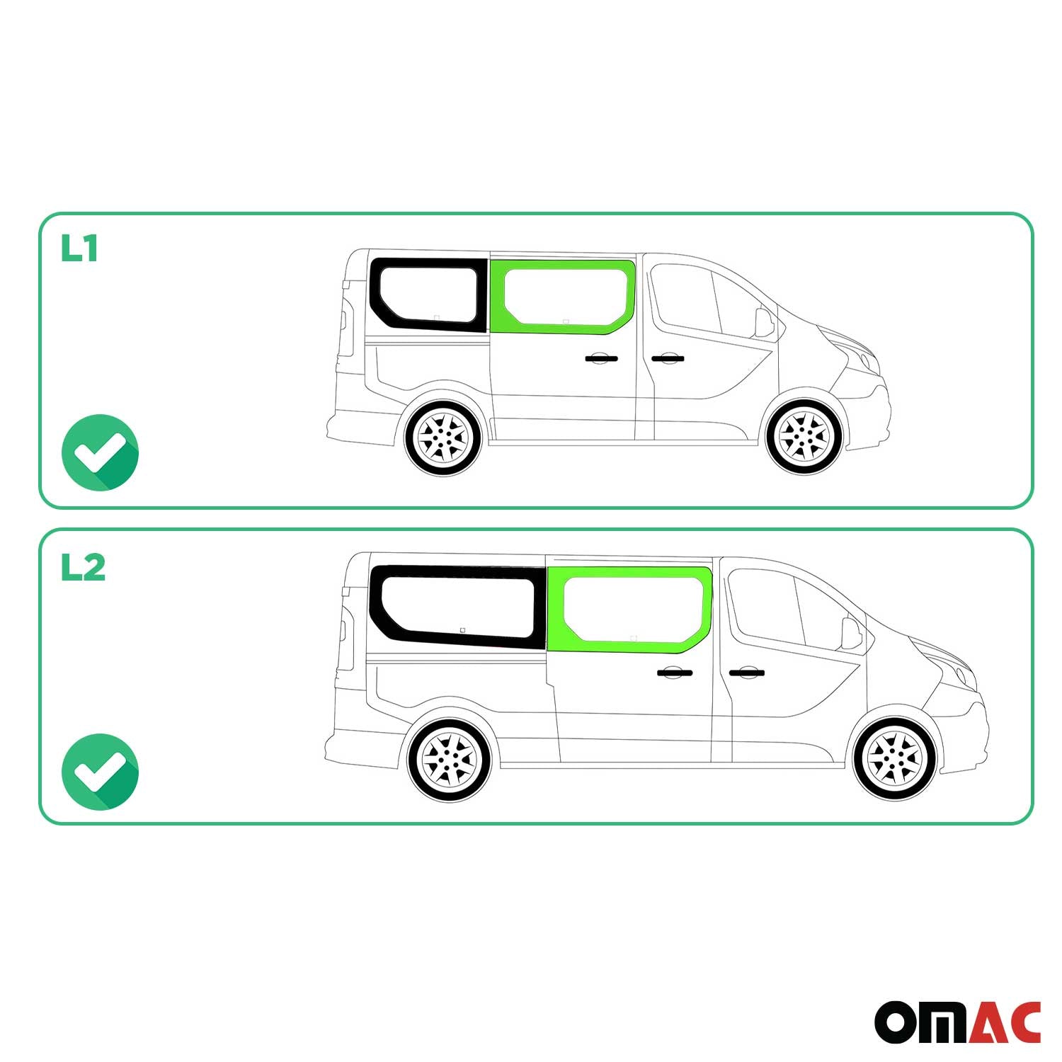 Vitre de Porte pour Renault Trafic 2014-2024 L1/L2 Avant Droit Verre fixe