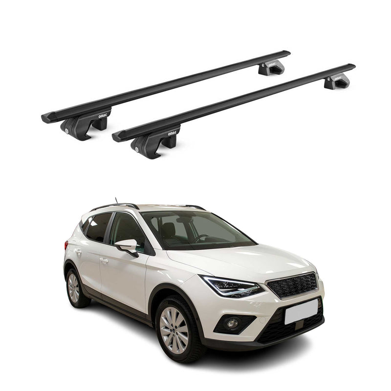 Barres de toit transversales pour Seat Arona KJ7 2017-2025 Alu Noir 2 pièces ABE