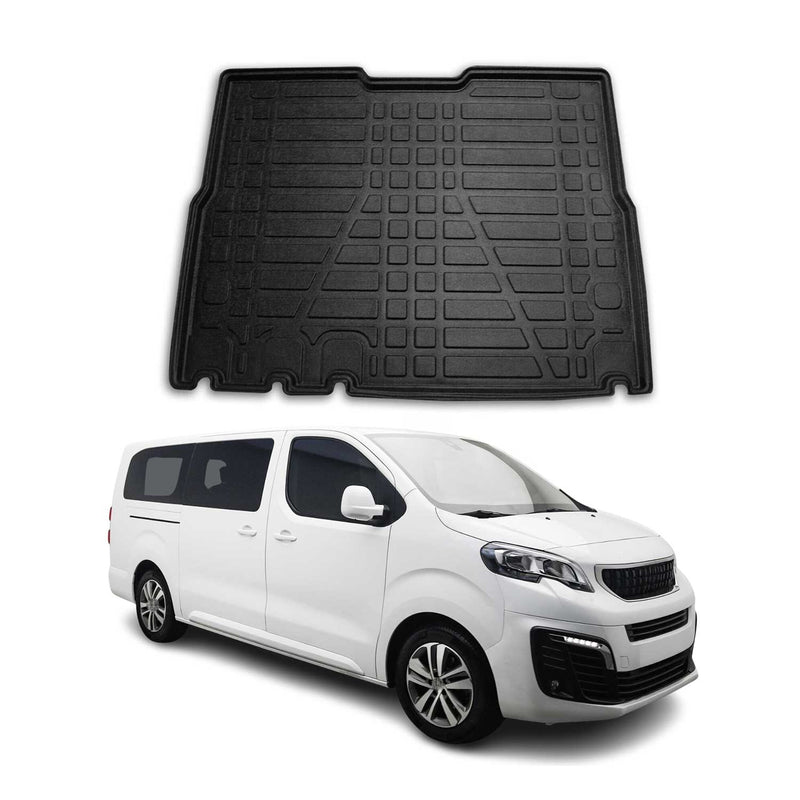 Tapis de Coffre pour Peugeot Expert Traveller 2017-2022 en TPE Noir