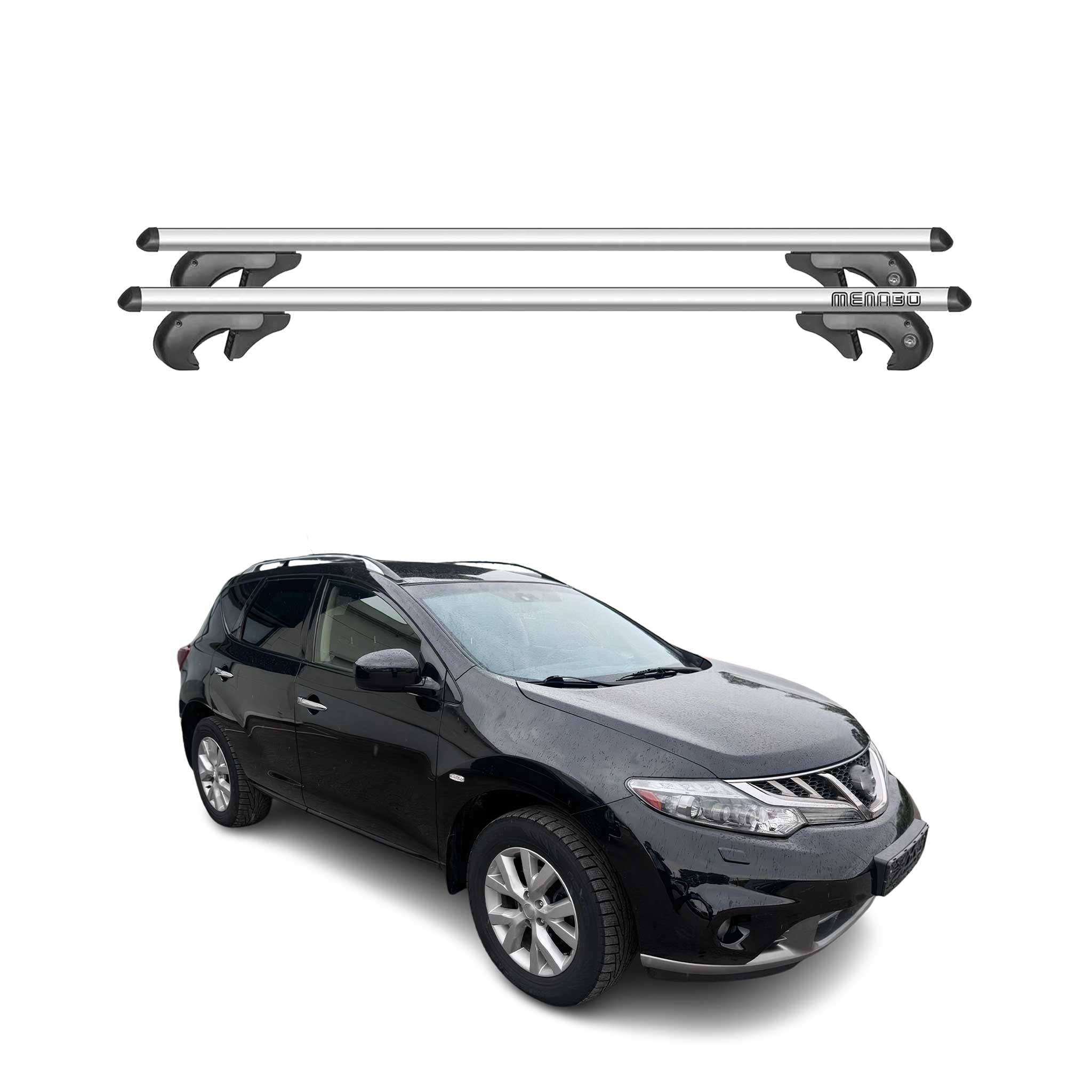 Barres de toit transversales pour Nissan Murano Z51 2008-2014 90kg Alu Gris