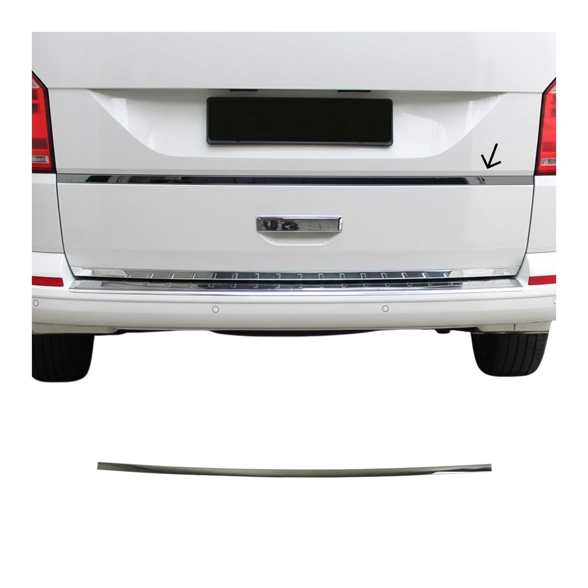 Poignée de Coffre Hayon pour VW T6 T6.1 Transporter 2015-2024 acier inox foncé