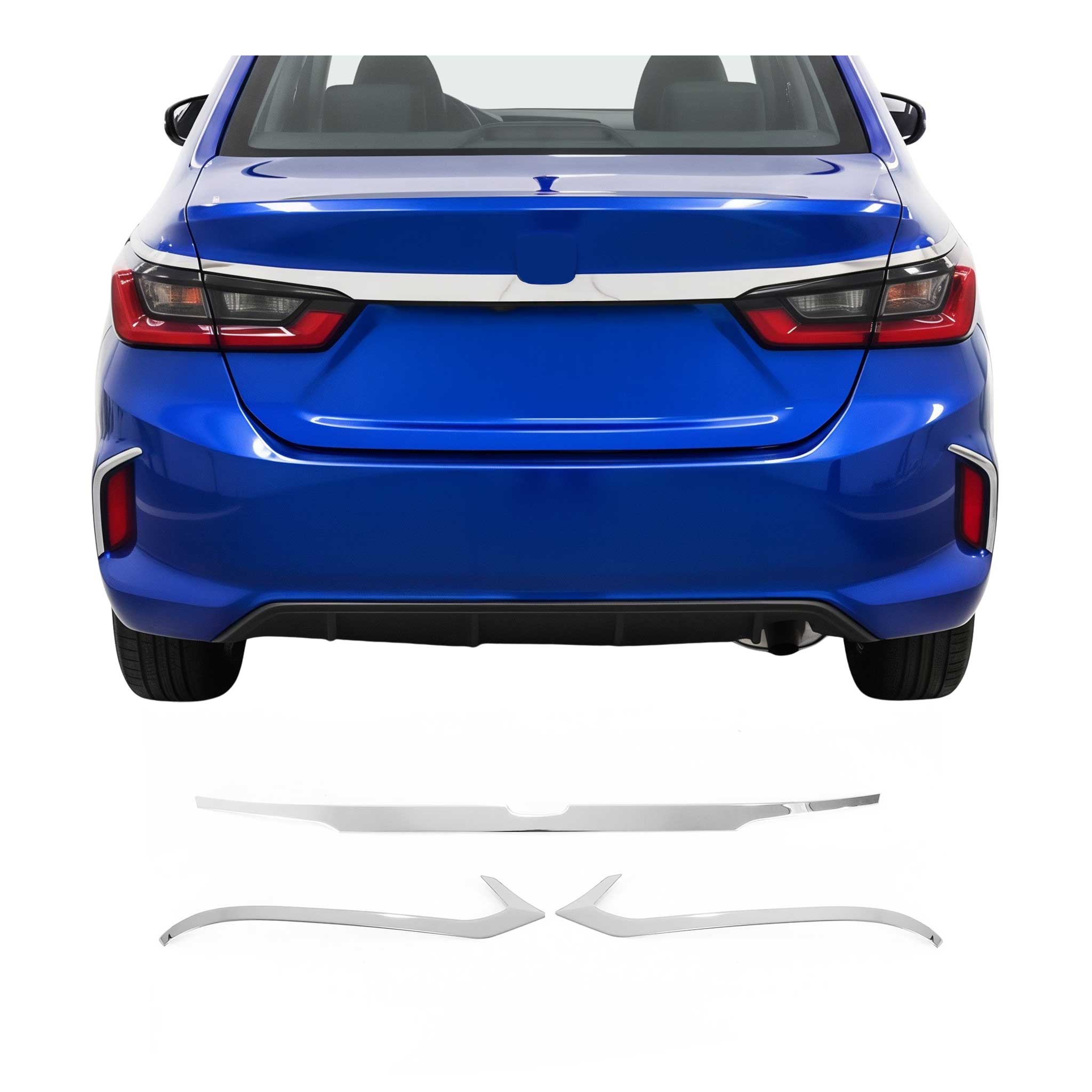 Baguettes de garniture arrière pour Honda City 2021-2025 3Pcs Silver