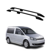 Barres de toit longitudinales pour VW Caddy 2010-2015 L1 Aluminium Noir