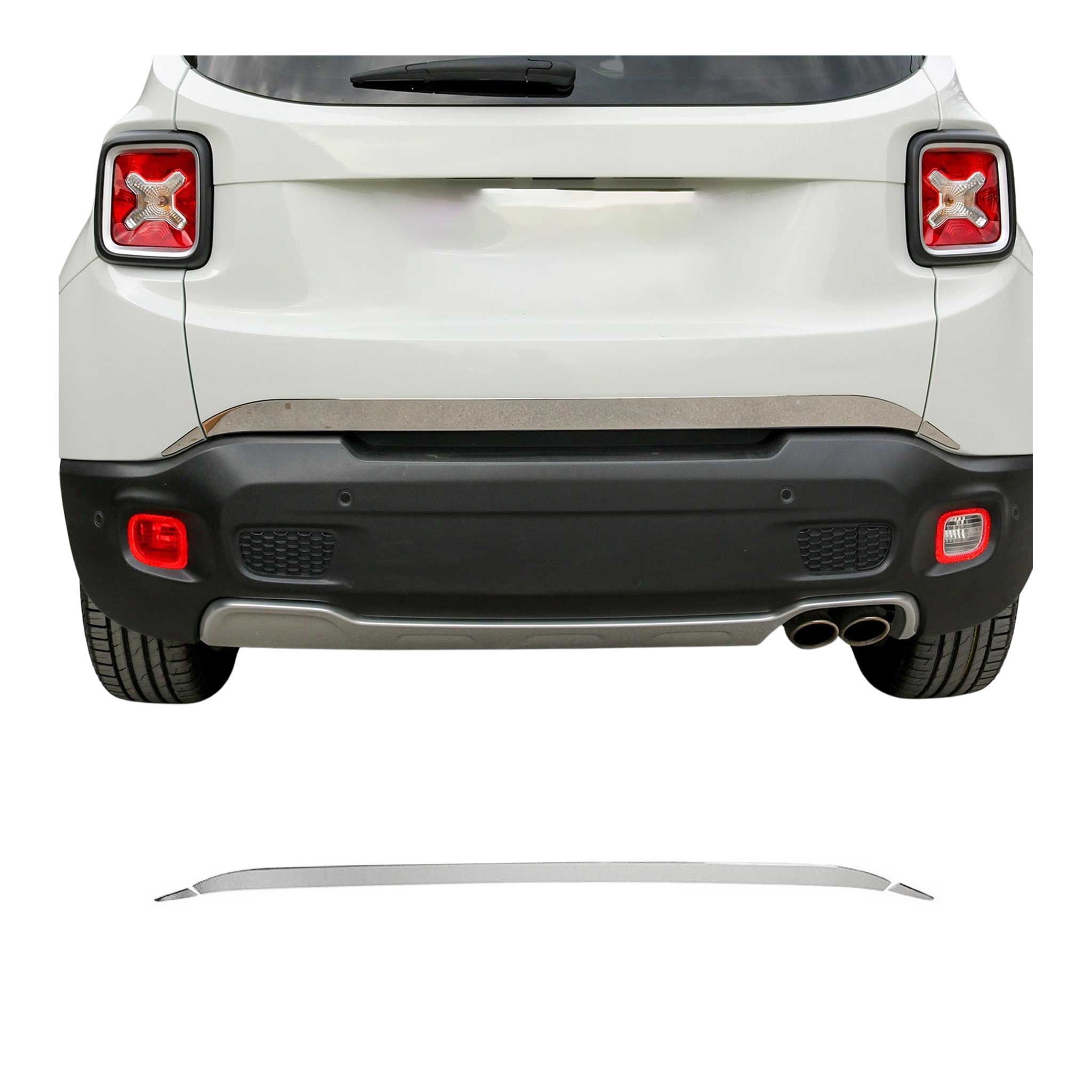 Garniture de Hayon Coffre pour Jeep Renegade 2019-2021 acier inox 3 Pcs