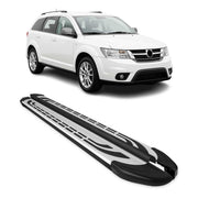 Marchepieds Latéraux pour Fiat Freemont 2011-2016 Aluminium Gris Noir 2x