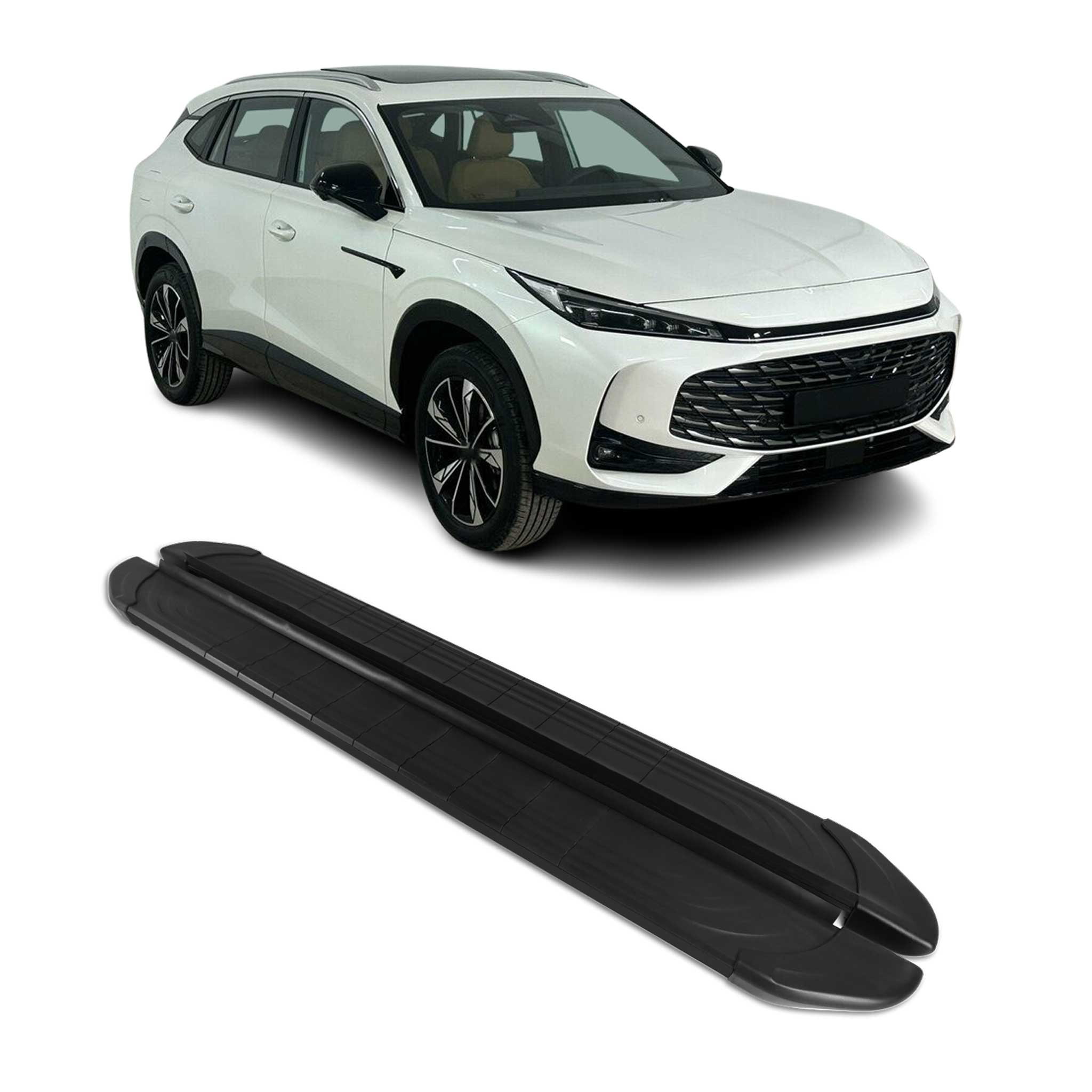 2024-2026 MG HS II Marchepieds Latéraux pédale Noir Aluminium 2Pcs