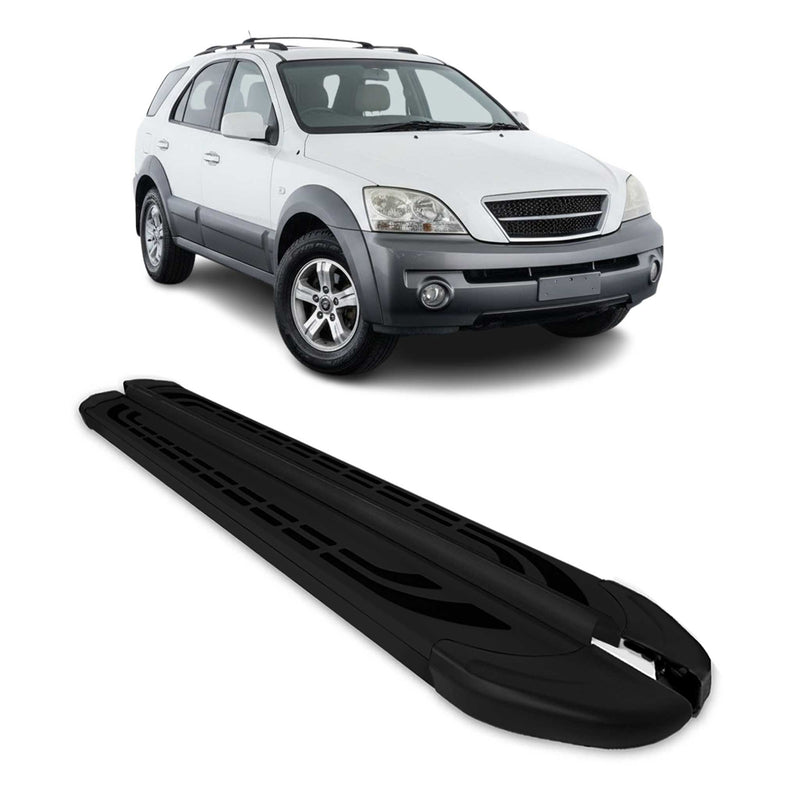 Marchepieds Latéraux pédale pour Kia Sorento 2002-2009 Aluminium Noir 2Pcs