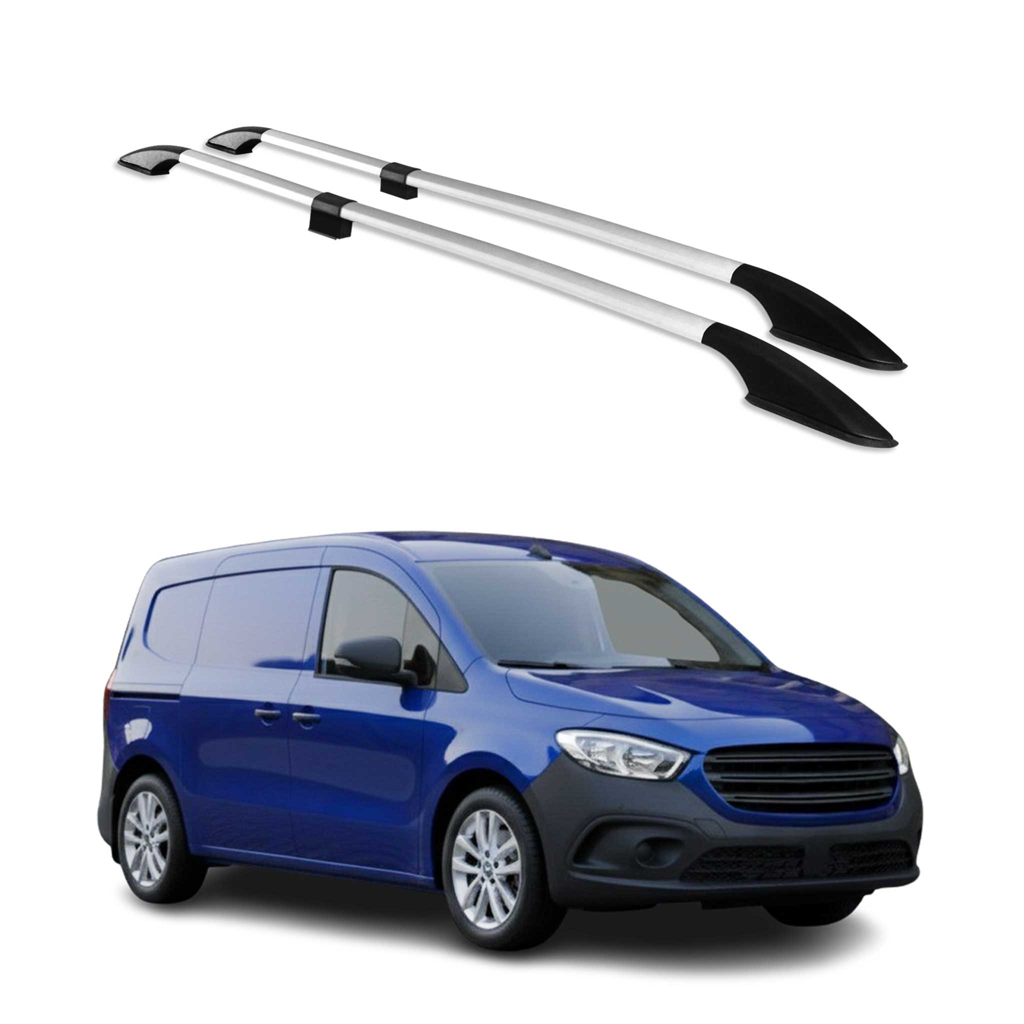 Barres de toit longitudinales pour Mercedes Citan 2021-2026 Aluminium Gray 4 Pcs