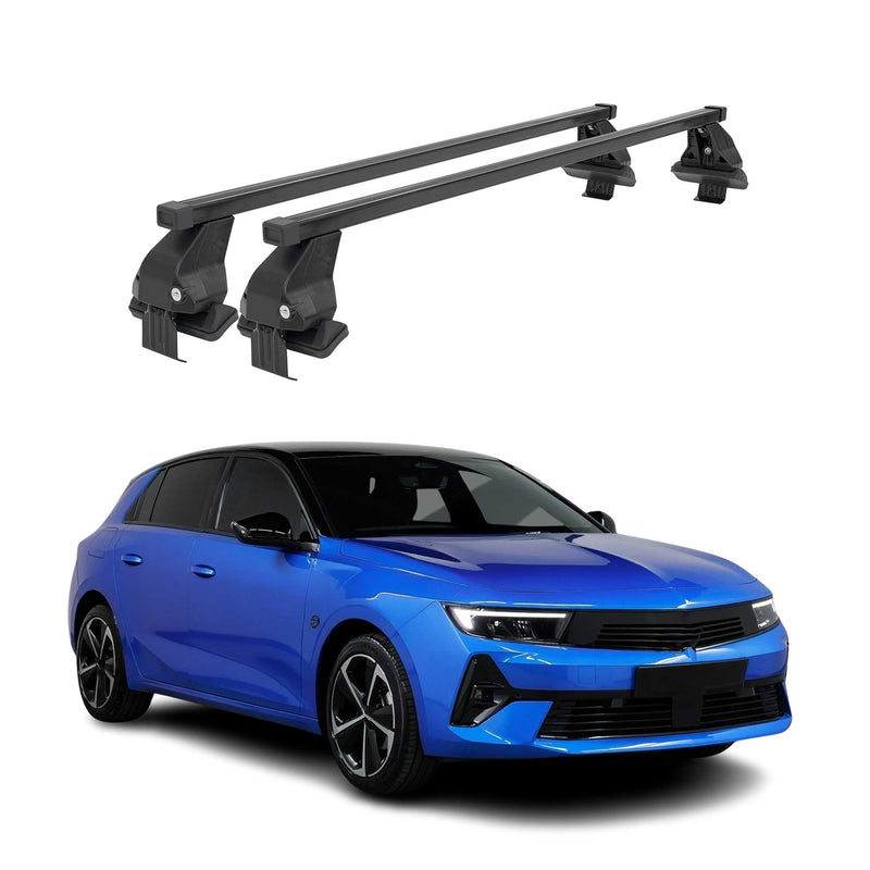 Menabo Barres de toit transversales pour Opel Asta L 2021-2025 Acier Noir 2x