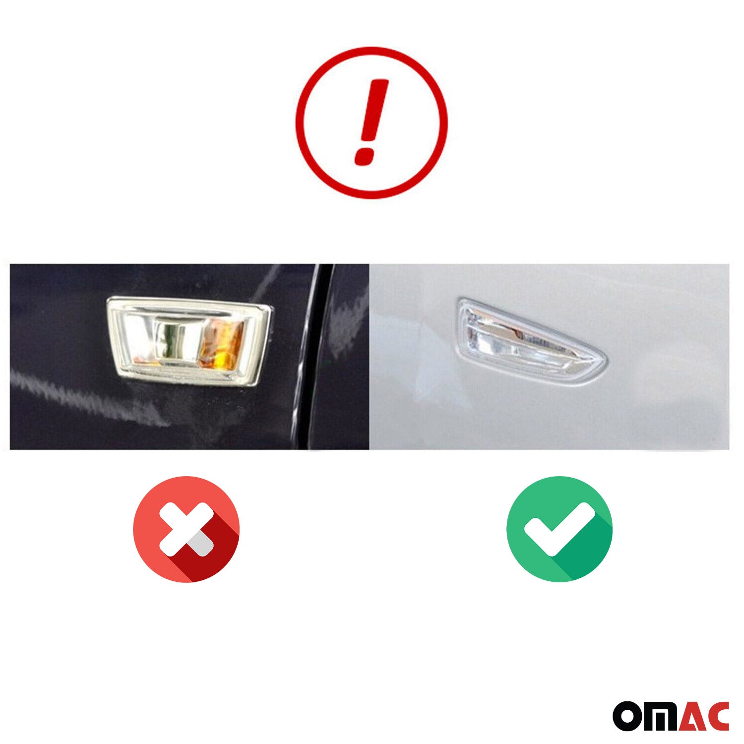 Cadre de Clignotant latéral pour Opel Astra J 2010-2015 en acier inox Foncé 2Pcs