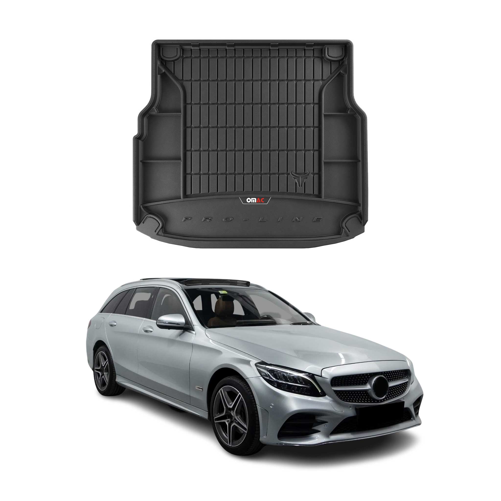 Tapis de Coffre pour Mercedes Classe C S205 2014-2021 TPE Noir