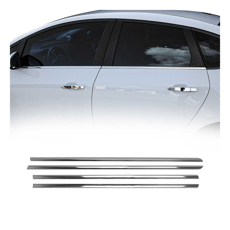 Garniture de Fenêtre pour Opel Astra J Berline 2009-2012 en acier chromé 4Pcs
