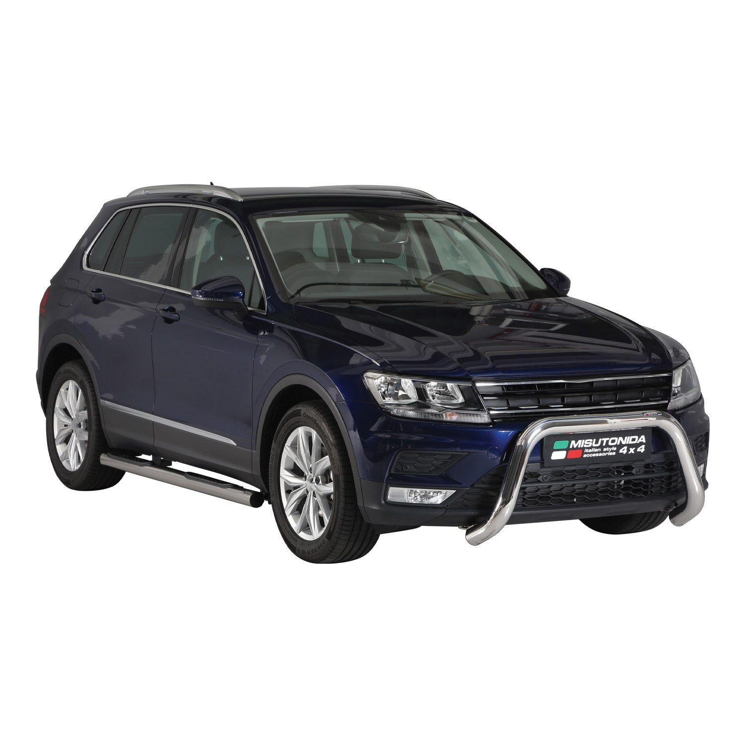 Pare-buffle Avant pour VW Tiguan Allspace 2016-2024 76 mm en Acier Gris