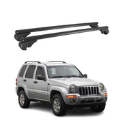 Barres de toit Transversales pour Jeep Cherokee KJ 2001-2008 Aluminium Noir