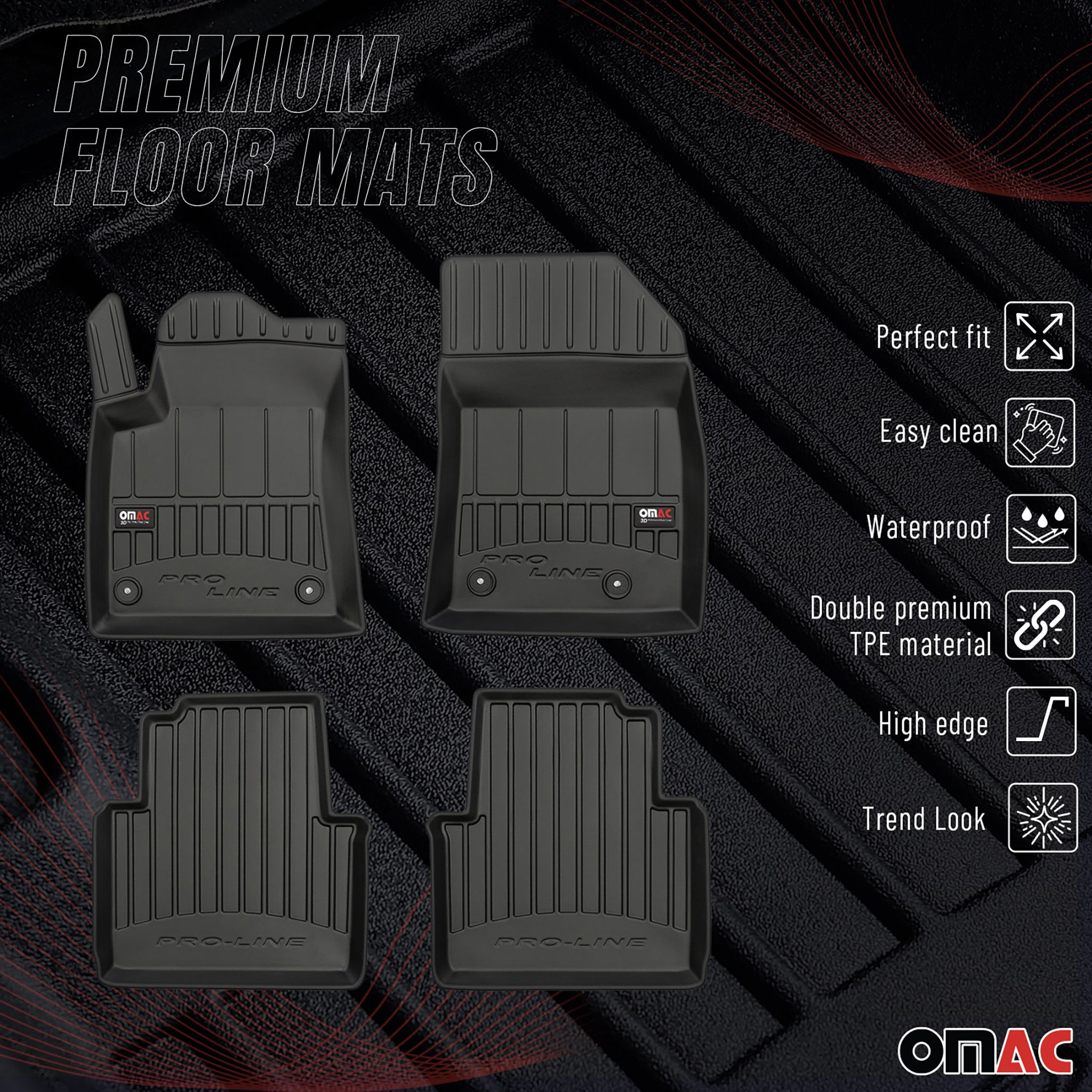 Tapis de Sol pour Citroen C3 Aircross 2017-2022 TPE Noir