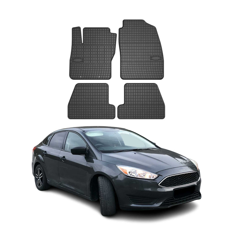 Tapis de Sol pour Ford Focus mk3 2011-2018 Caoutchouc Noir