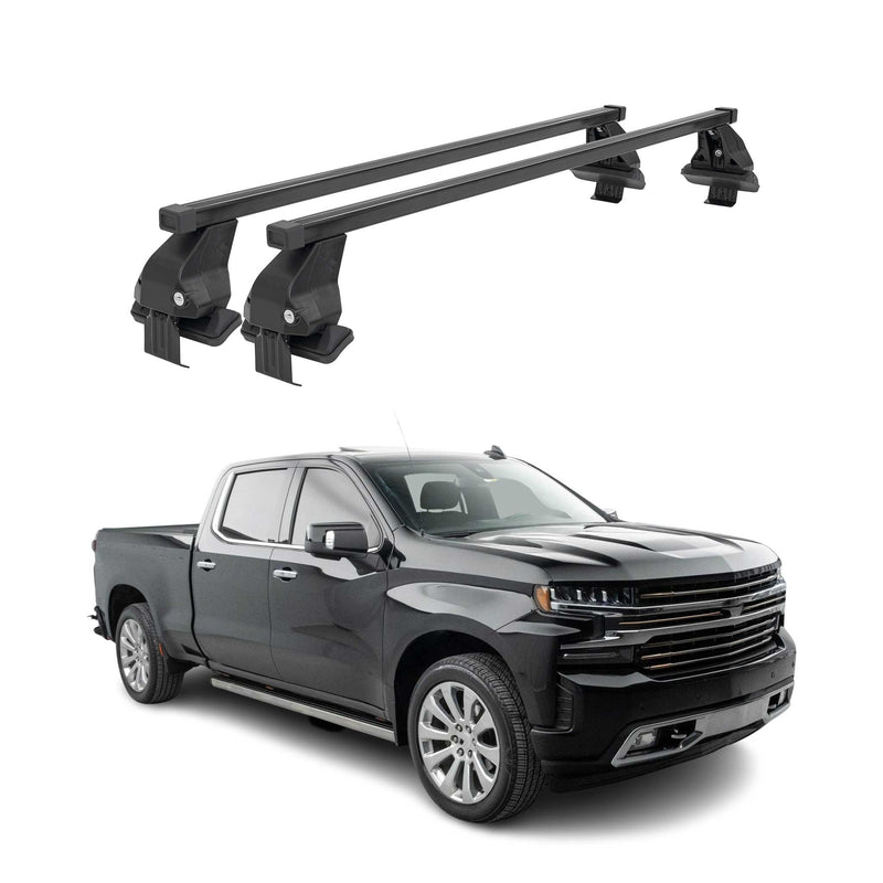 Barres de toit Transversales pour Chevrolet Silverado IV 2019-25 4Portes 2x Noir