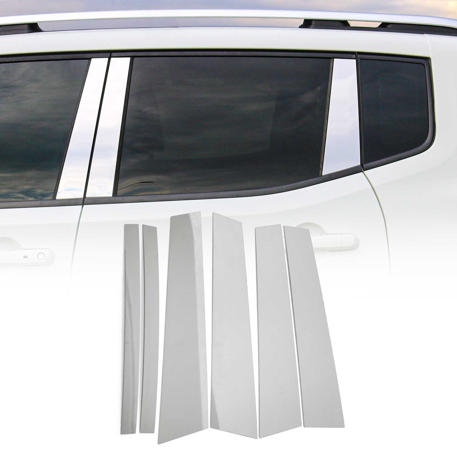Couverture Garniture de pilier B pour Mercedes GLC C253 2016-2020 inox 6Pcs