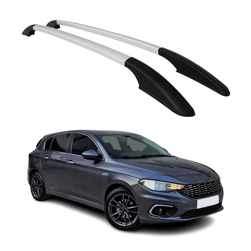 Barres de toit longitudinales pour Fiat Tipo 2015-2025 en Alu gris