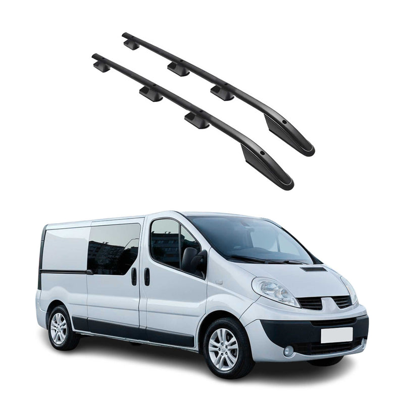 Barres de toit longitudinales pour Renault Trafic 2001-2014 L2 Aluminium Noir