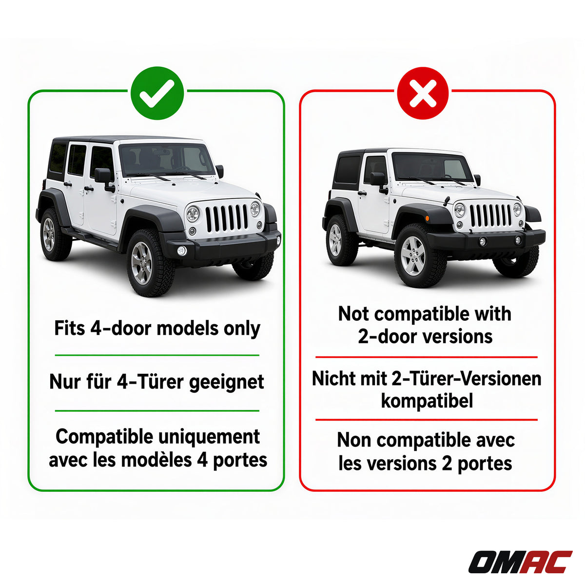 Kit Tapis de sol et coffre pour Jeep Wrangler 2007-2017 en Caoutchouc TPE Noir