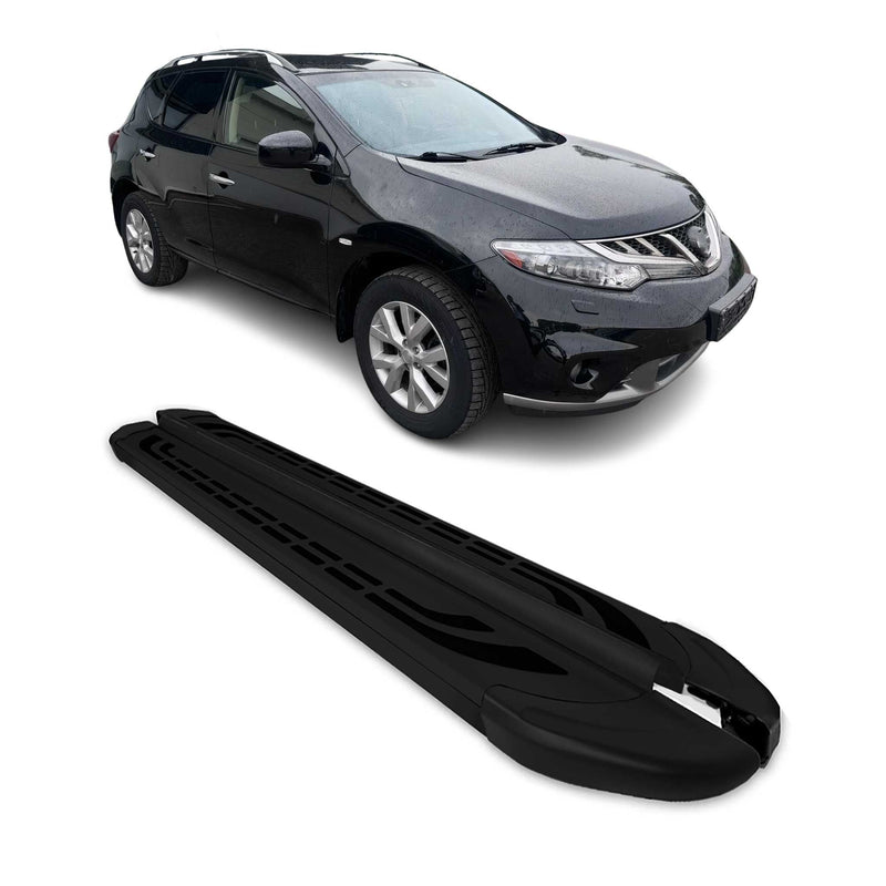 Marchepieds Latéraux pédale pour Nissan Murano 2008-2014 Aluminium Noir 2Pcs