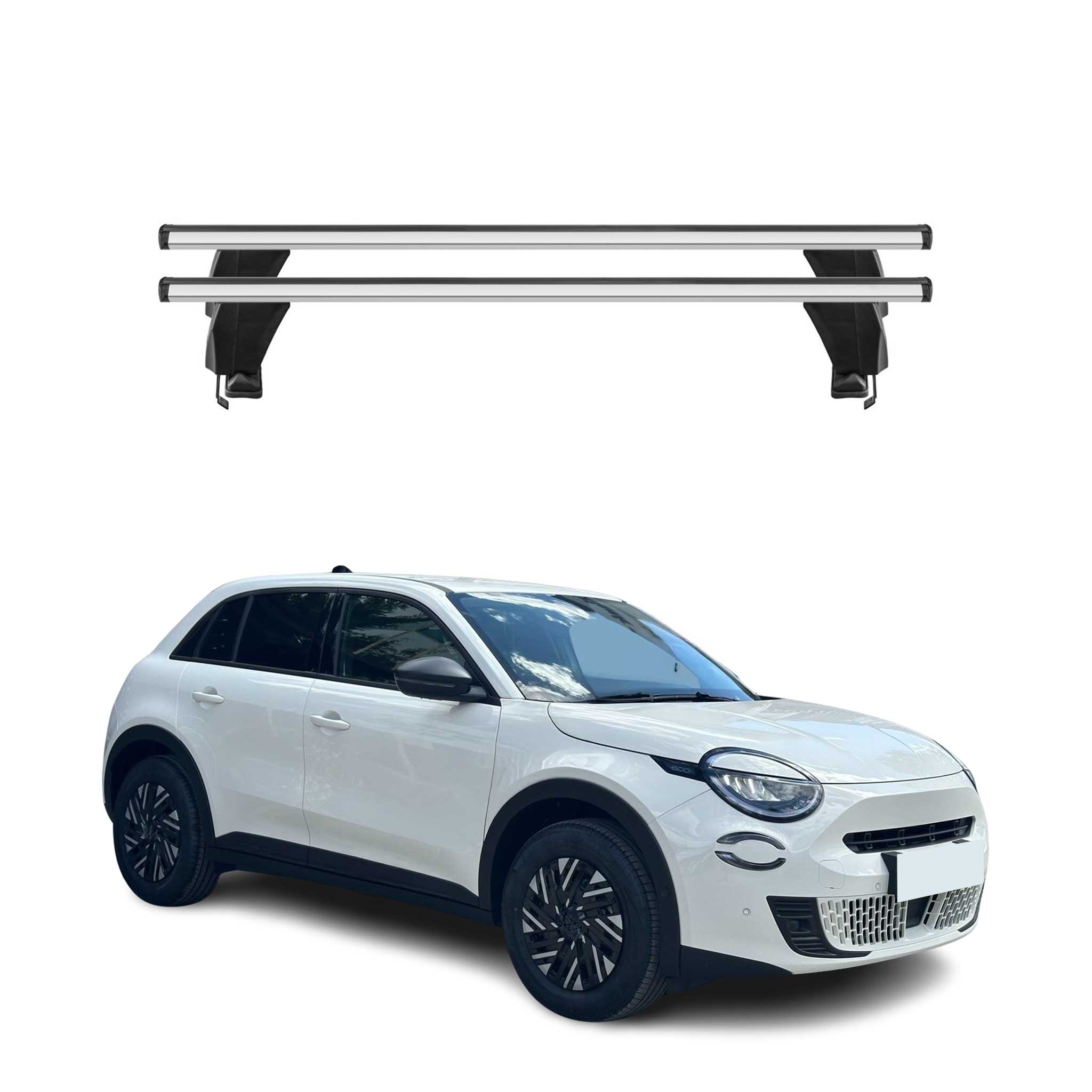 Menabo Barres de toit Transversales pour Fiat 600/600E 2023-2026 Alu Gris 2x