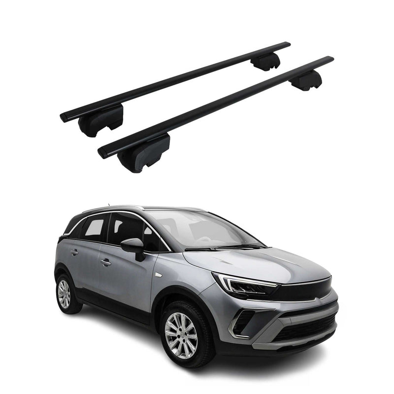 Barres de toit Transversales pour Opel Crossland 2021-2023 ABE Noir